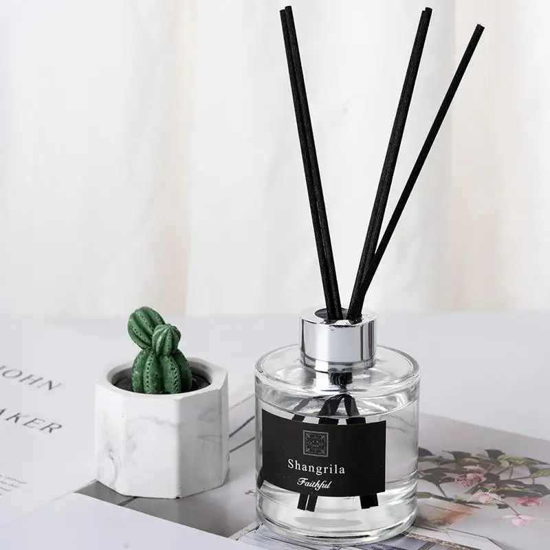 Custom Luxury Private Label Home Natural Glass Bottle Essential Oil Aroma Reed Diffuser With Rattan Sticks