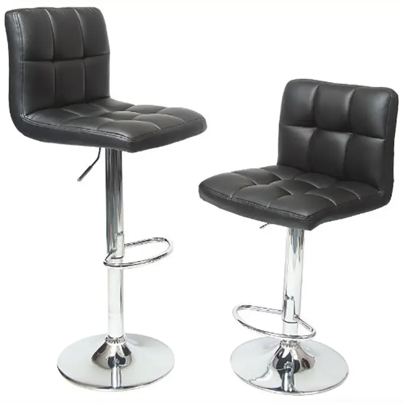 Commercial Bar Stools Nordic Swivel Design Leather Checkered Modern Bar Stool