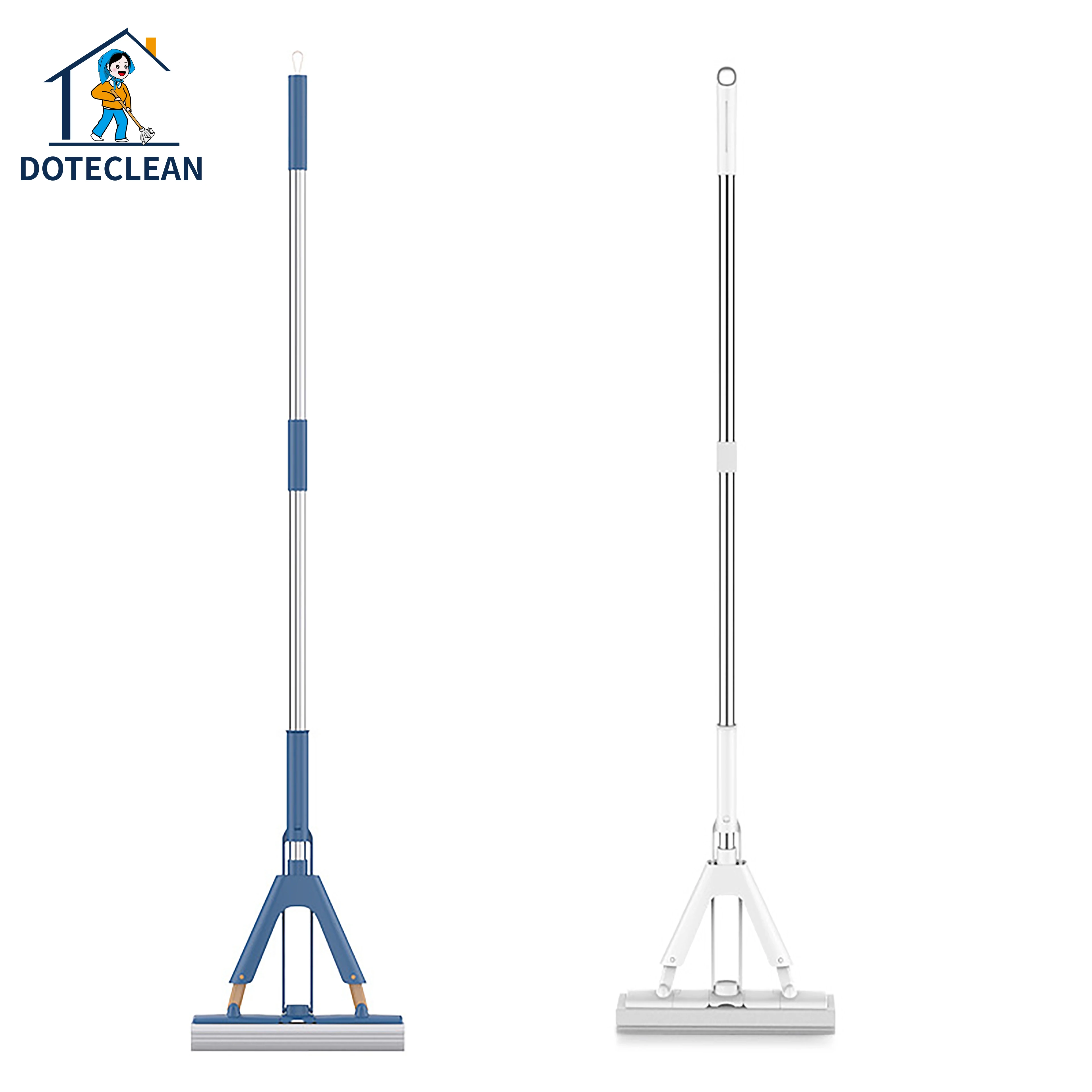 2023 New design Floor Cleaning Cotton Mop Free Hand Washing Sponge Mop Double-fold Squeezed for floor cleaning