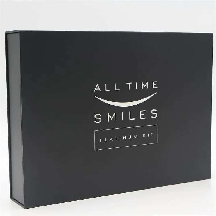 High-Grade Custom Platinum Kit Gift Box Packaging Luxury Custom Logo Printed Black Magnetic Gift Box