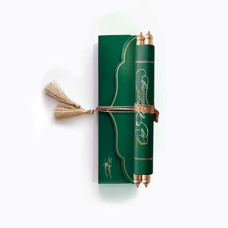 Hot Sale Royal Scroll Handmade Customized Wedding Invitation Card Box Wedding Decoration & Gift