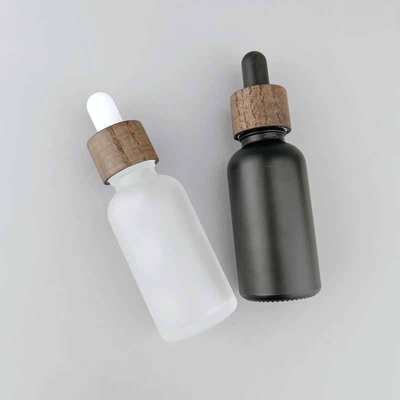 Деревянный флакон-капельница косметической упаковки деревяной крышкой эфирное масло стеклянный флакон-капельница пипетки черный 18 мм бамбуковый косметический флакон-капельница