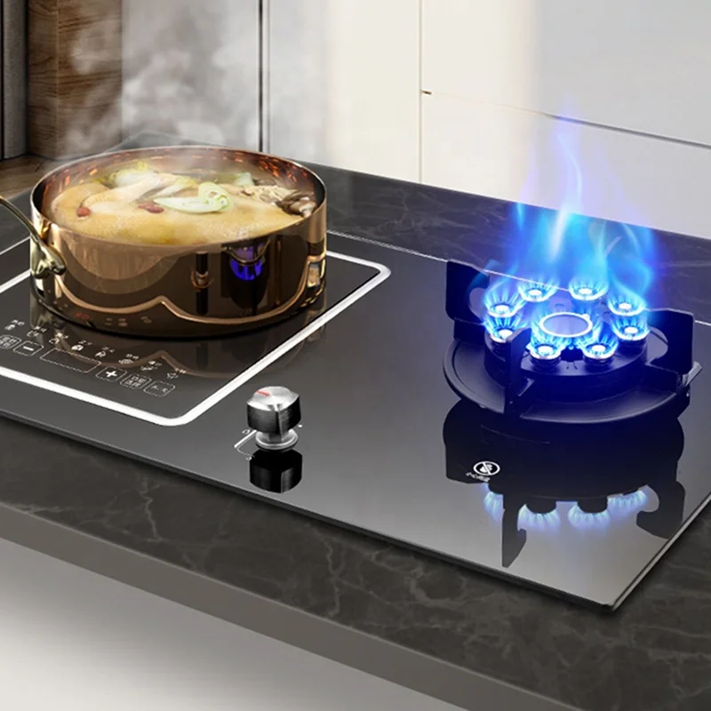 Gas stove kitchen glass top combined china smart induction gas stove electric burner gas stove for home