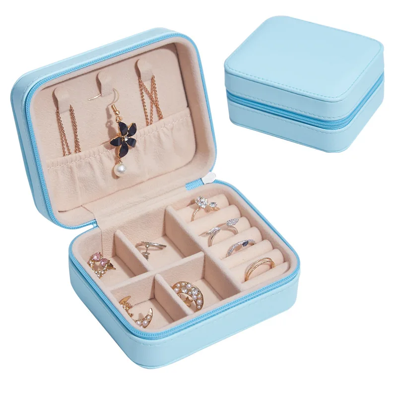 luxury 2021 case logo custom logo snap velvet jewelry storage box large travel fabric organizer case bag jewel organizer jewelry