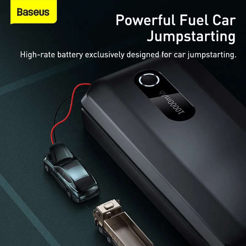Baseus 10000mAh 12V Peak Current 1000A Portable Emergency Power Bank Car Jump Starter
