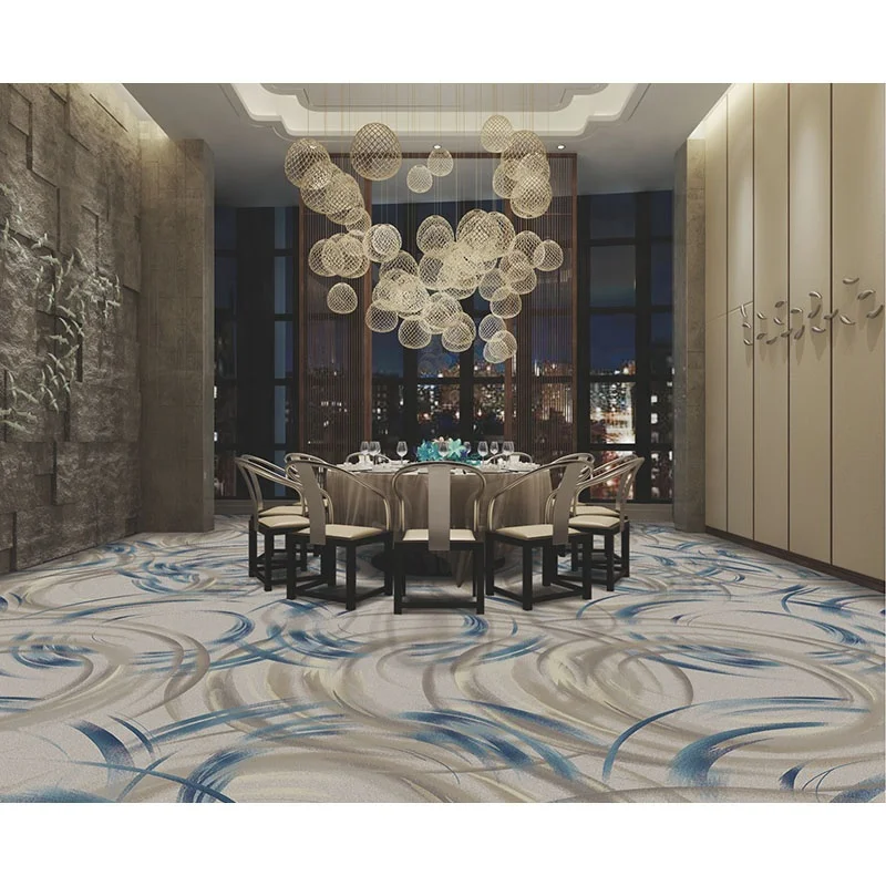 Haima Carpet Modern Design Luxury 5 Star Hotel Lobby Wall to Wall Carpet High Definition Chromojet Print Carpet