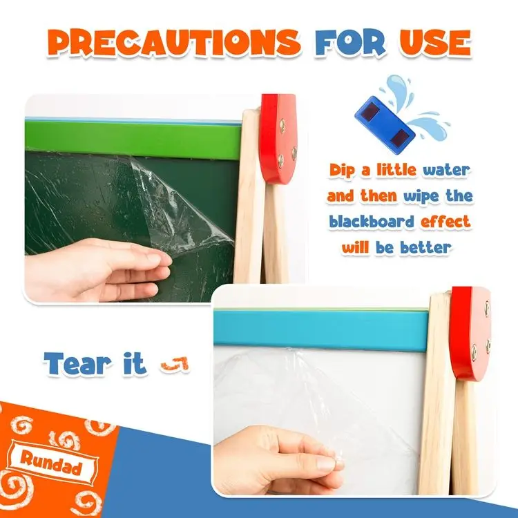 Tiktok Hot Accessories Adjustable Double-Sided Board Wooden Kids Easel Drawing Board With Magnetic Chalkboard