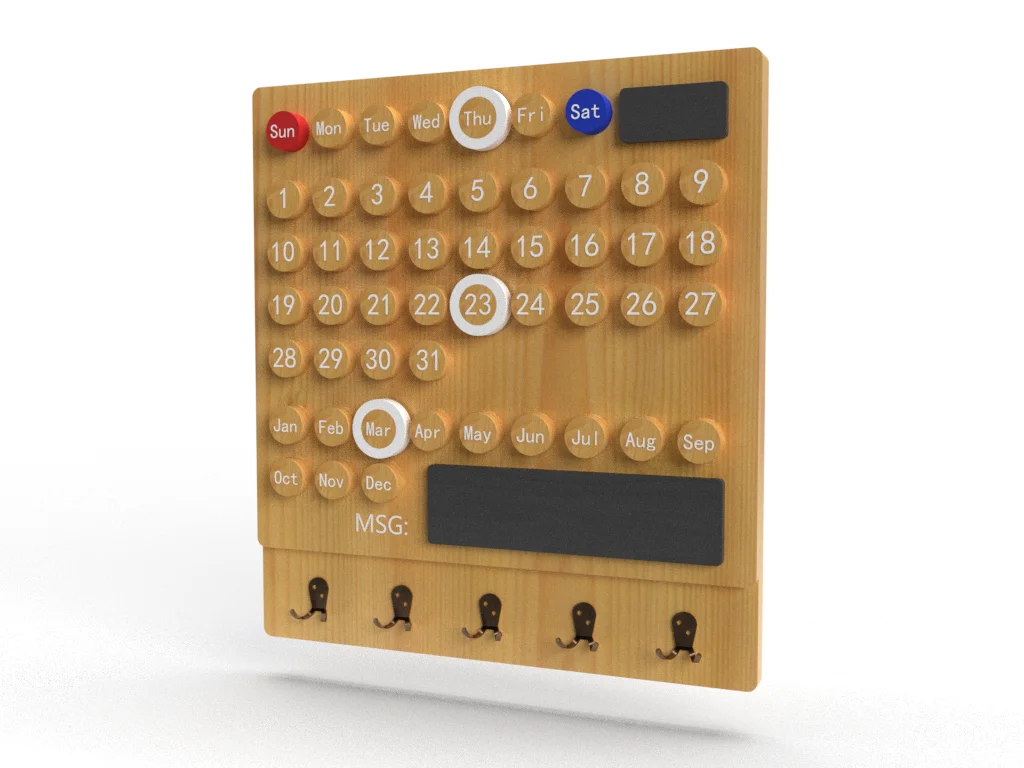 Made Wooden Wall Calendar Customized LOGO Item Style Material Type