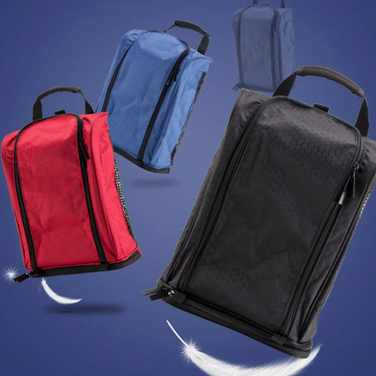 custom eco-friendly polyester gym sports net mesh shoe duffle bags boot box portable golf shoe bag for travel and competition