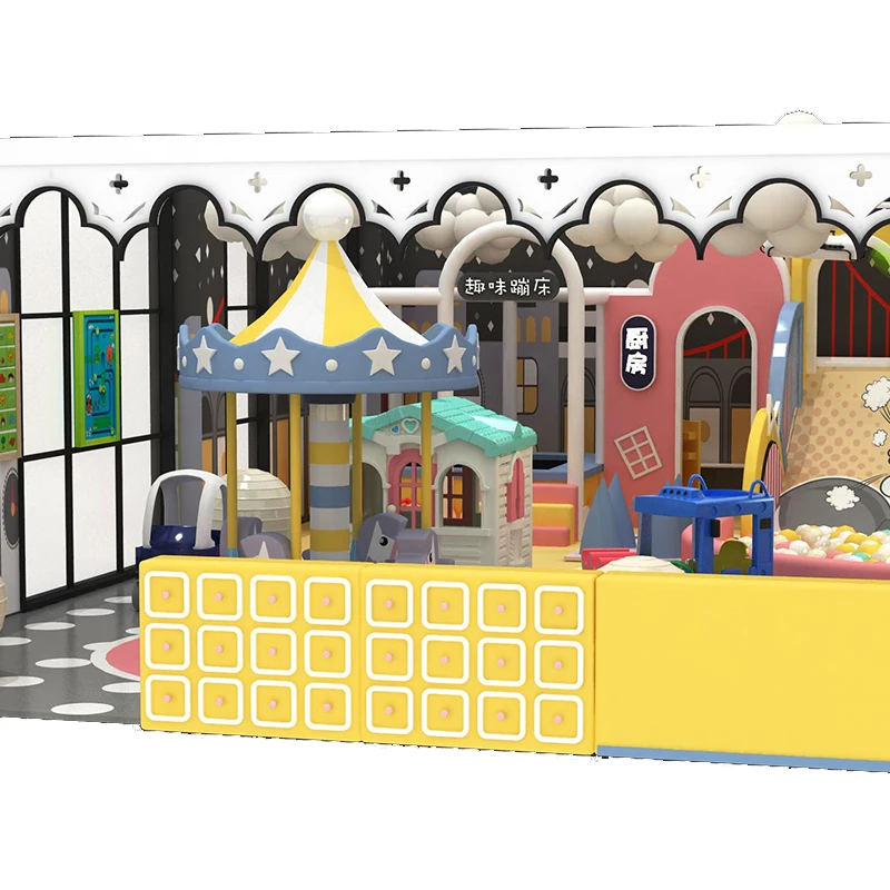 Leqi Factory Commercial Soft Play Kids Indoor Playground with Big Slides Soft Play