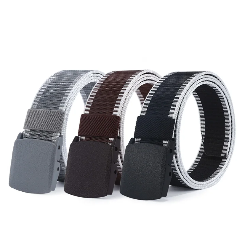 Automatic Buckle Nylon Belt Male Tactical Waist Belt Men Canvas Fabric Belts