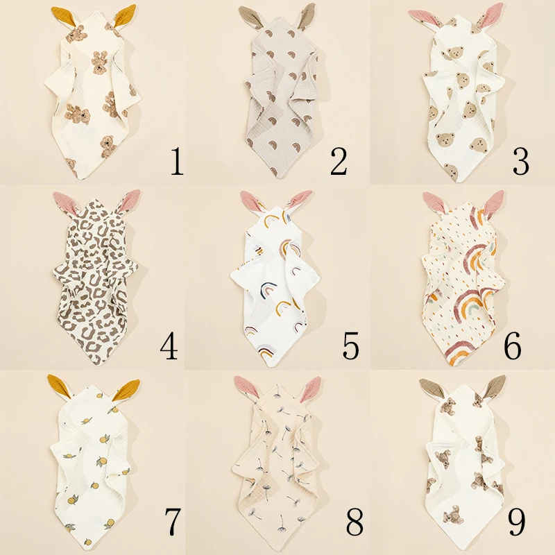 Baby Saliva Towel Soft Newborn Baby Soothe Appease Towel Infant Cute Bunny Sleeping Dolls Toy Plush Comforting Toy Baby Towel