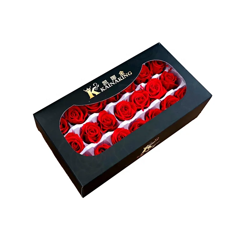 Customized High Quality Long Duration Time 21 Pcs  Red Forever Preserved Roses bud