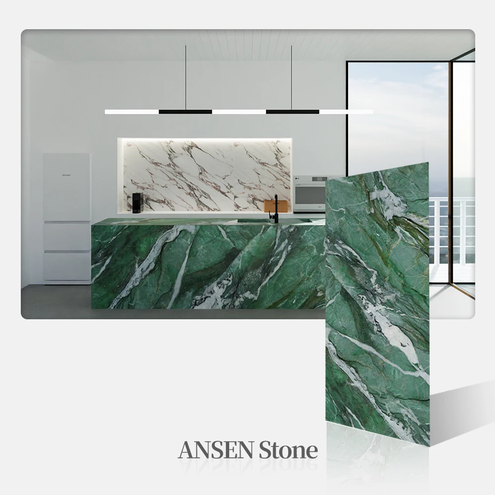 3200*1600 mm 3D Ink Printed Quartz 20mm 30mm Calacatta Quartz Slab for kitchen countertop