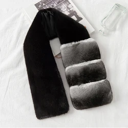 Luxury Natural Chinchilla Scarves Winter Warm Real Mink Fur Scarf For Ladies