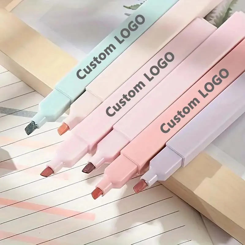 Factory custom 6 12 pcs bible pastel aesthetic highlighter pen set non-toxic no bleed square marker for bible