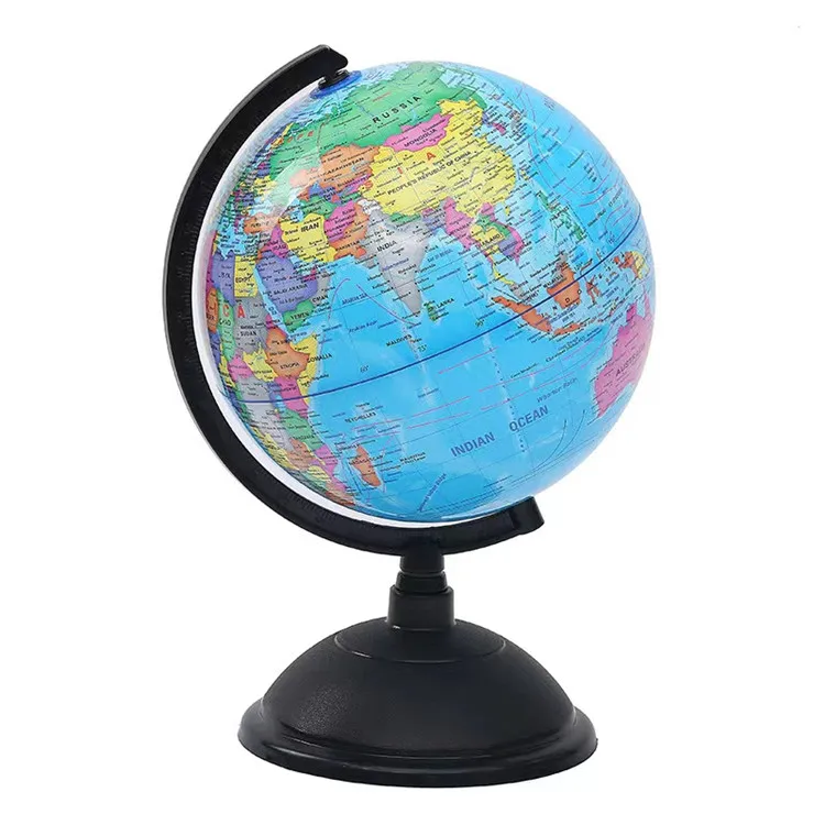 Classic Desktop Rotating Globes Geographic Teaching Interactive World Map Globes 32 cm blue