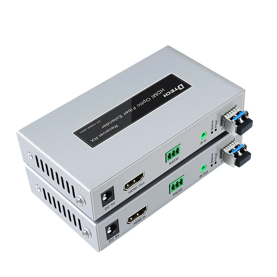 Dtech DT-7059A HDMI Fiber Extender 20km via the optical fiber cable Support 1920*1080@60Hz and RS232 transmission