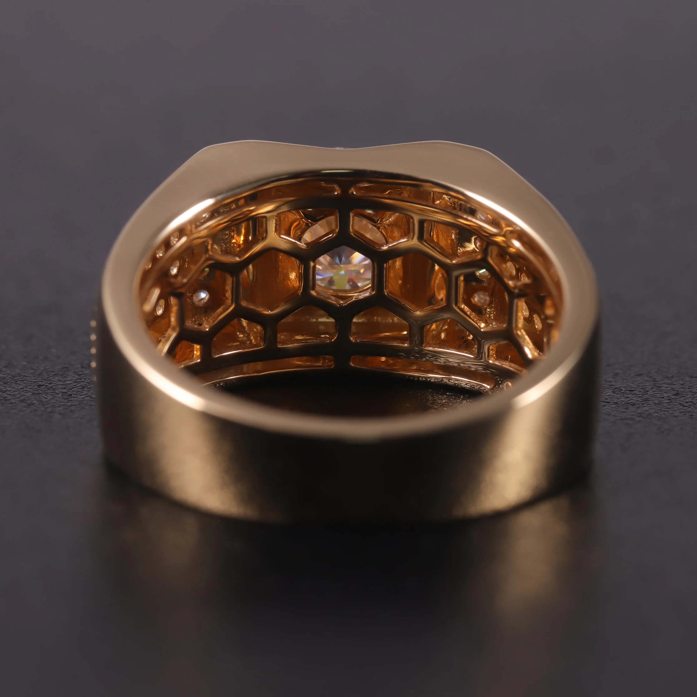 M80A Abiding Latest Gold Finger Ring Designs Engagement GRA Certificate Moissanite Diamond AU750 18K Solid Gold Mens Ring