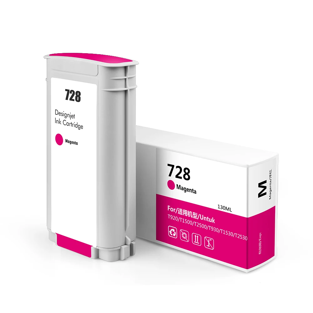 Supercolor cmyk 4 Pieces Cartucho 728 728XL Compatible Printer Ink Cartridge With Chip For HP T830 T730 Printer