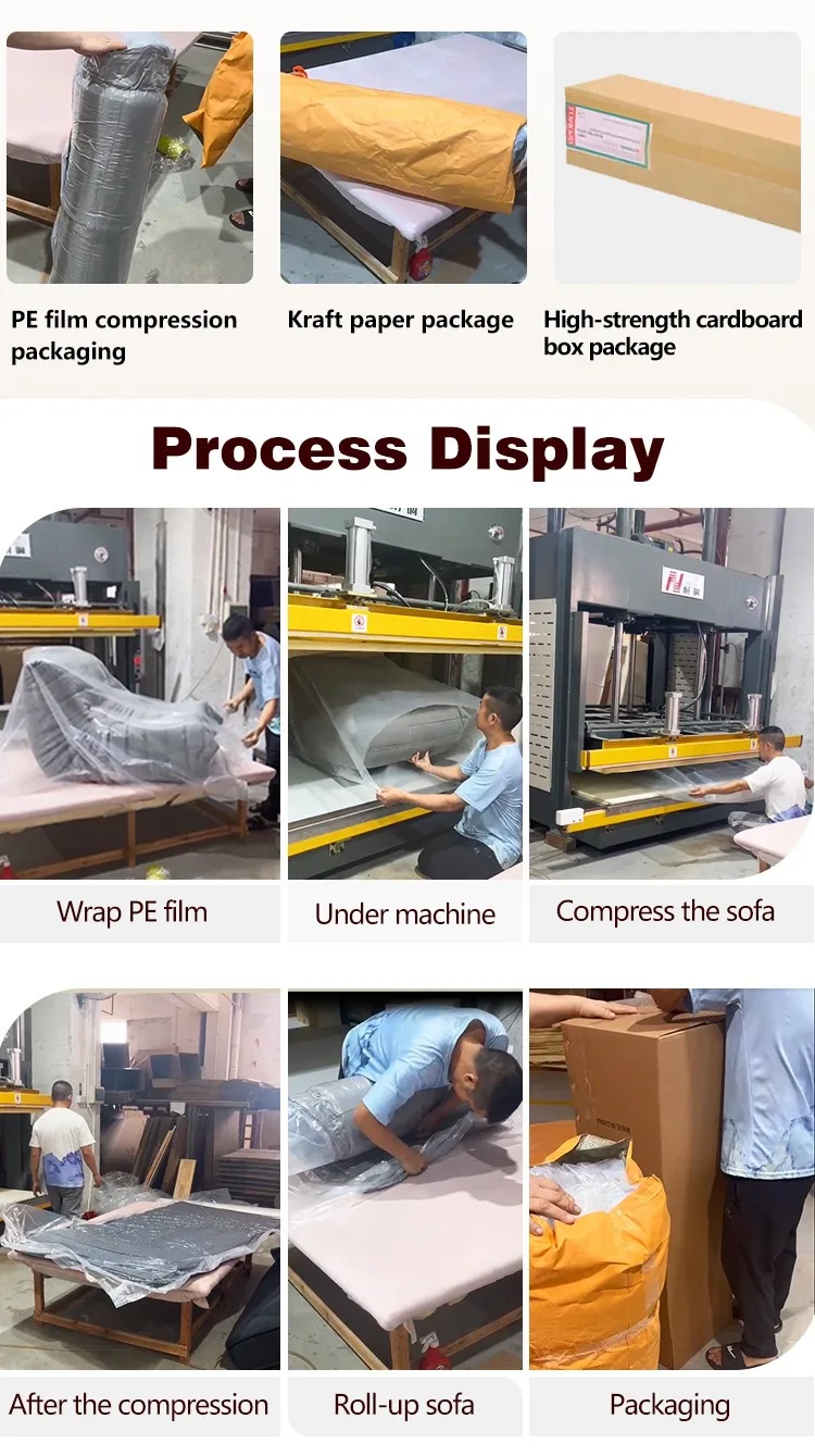 AOMISI CASA Vacuum Packing Compress Couch Velvet Fabric Modular Sectional Sofa Set For Hotel Bedroom Project Living Room