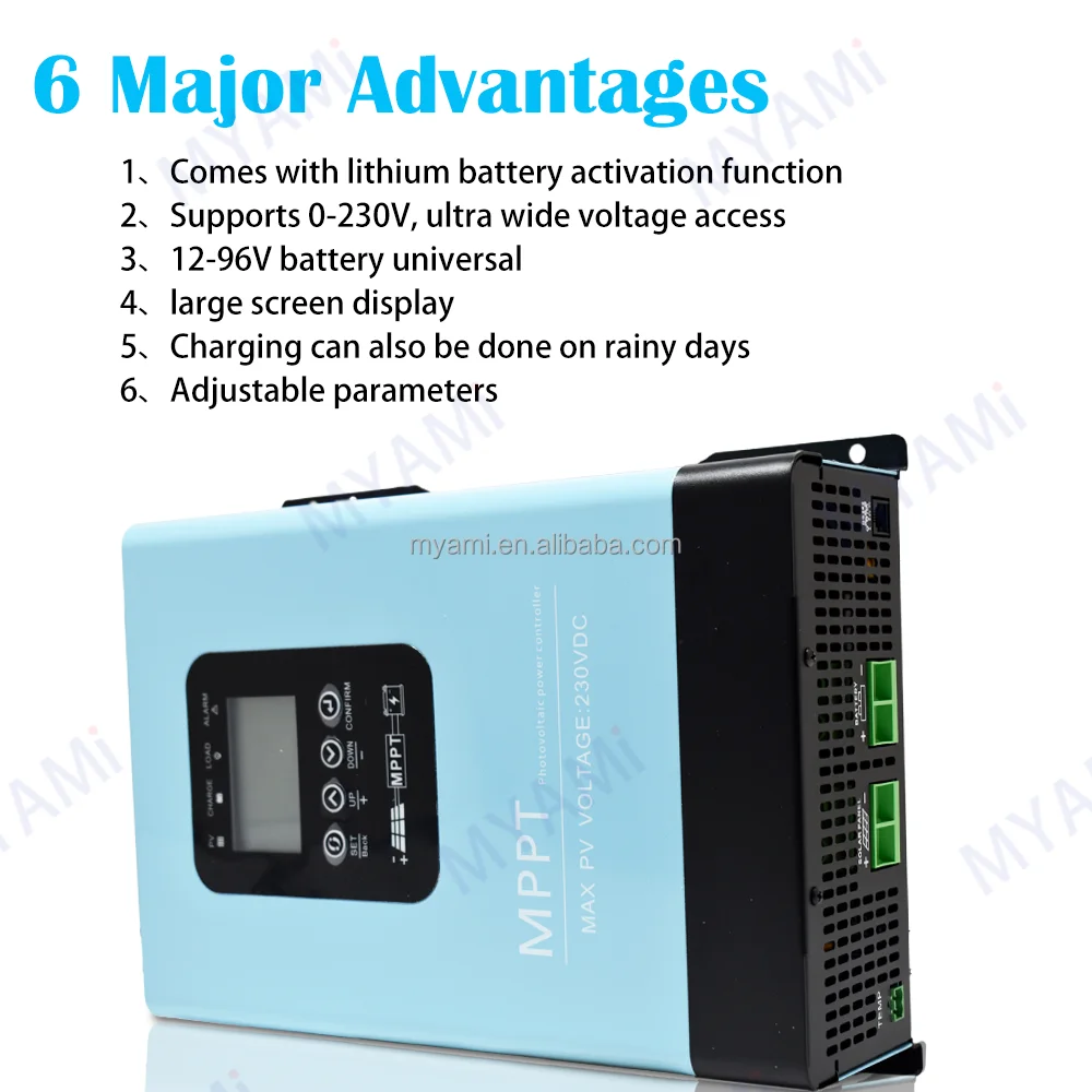 MYAMi 120A 12V 24V 36V 48V 60V 72V 84V 96V Off-grid Solar System Battery Charge RS485 Mppt Solar Charge Controller