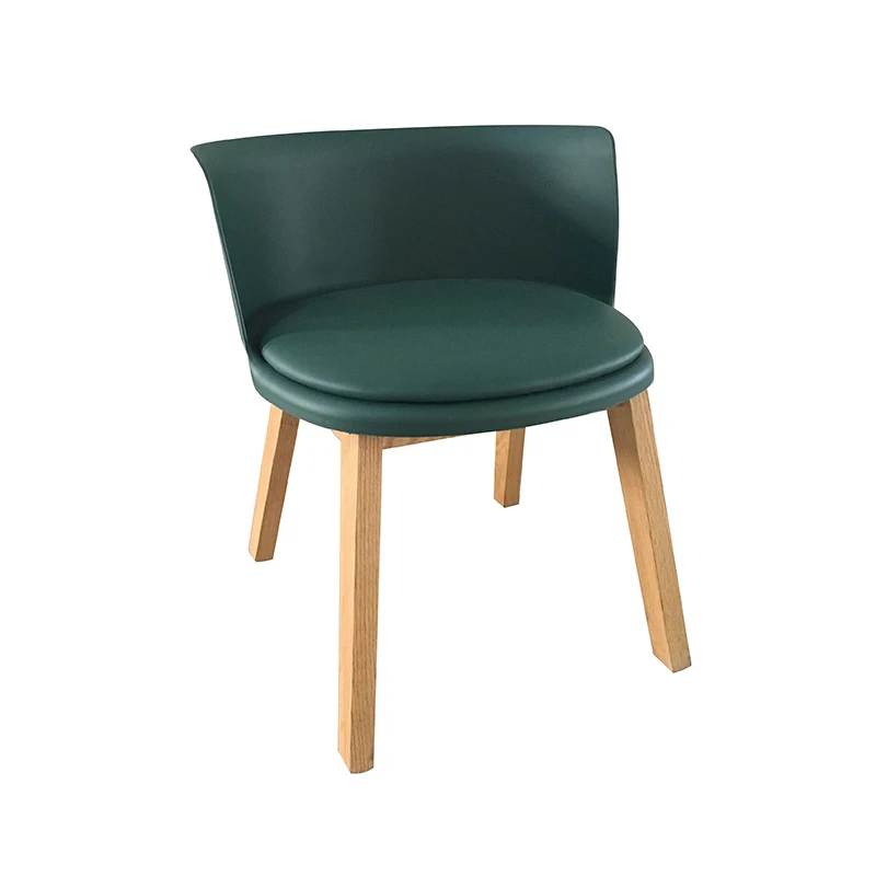 Modern high quality plastic children chair with solid wood legs