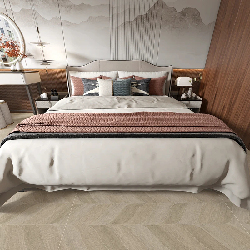 600x1200mm Non slip surface indoor brown yellow wood look glazed porcelain floor tile ceramic