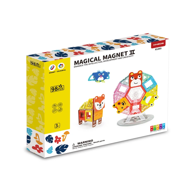 Magnetic Blocks for Toddlers, Building Magnet Toys for Kids Babies Stem Blocks-Zoo Set