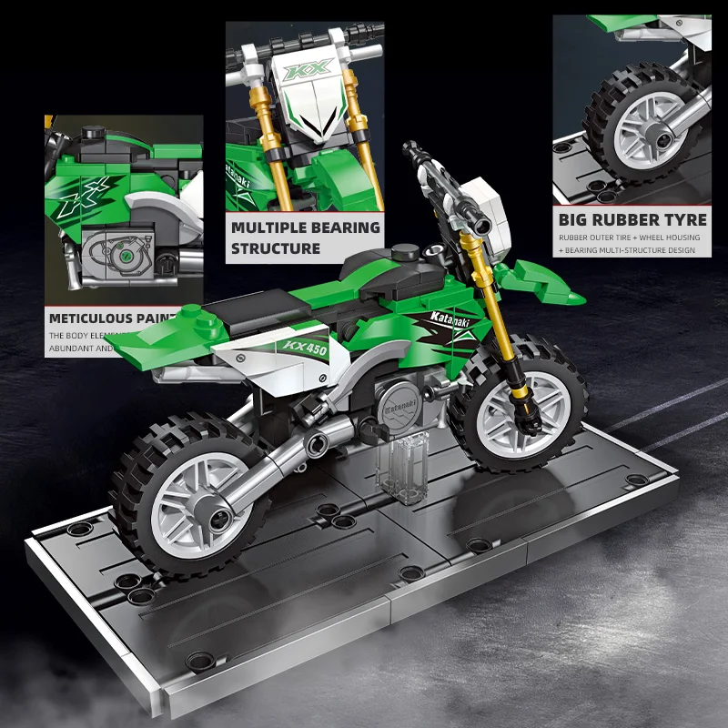 2024 hot selling kids building blocks set assemble cool motorcycle toy kids puzzles educational toy