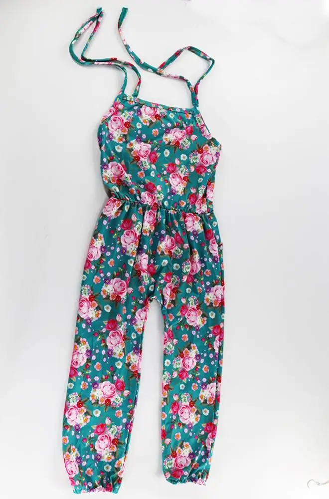 2019 Newest Printed Floral Cotton Ruffle Sleeveless  Baby Bodysuits Jumpsuits Romper Outfit Overalls for Girl Kids Clothing