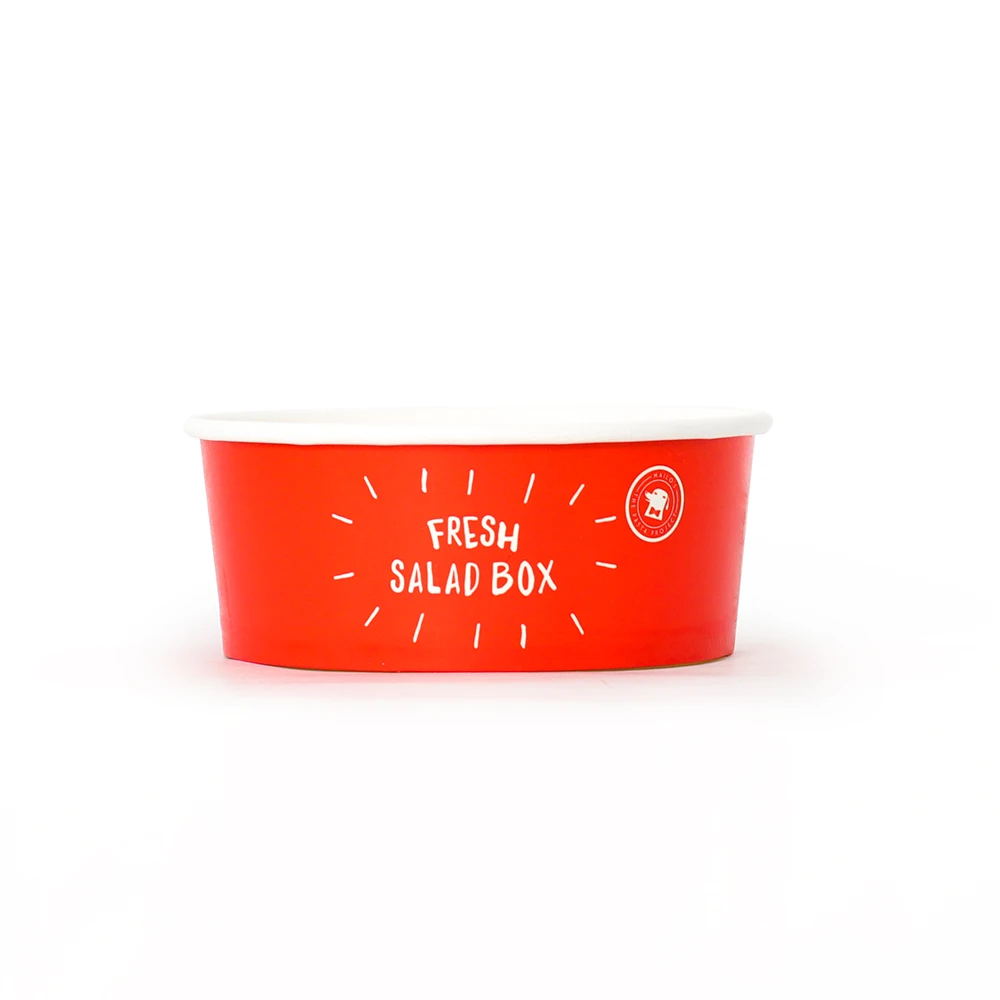 Custom Printed Disposable Biodegradable Kraft Paper Bowl White Paper Round Bowl for Soup Bowl for Salad