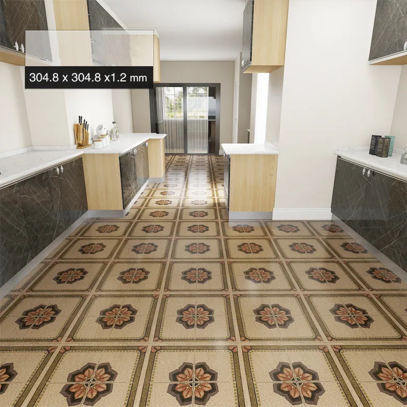 PVC self-adhesive flooring with cement thickened wear-resistant and waterproof flooring bedrooms and household use