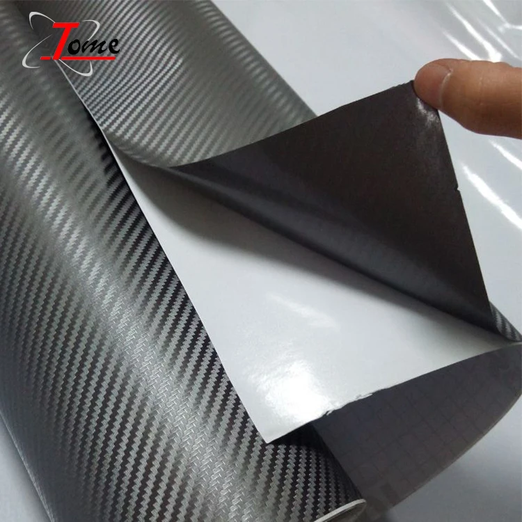 3D carbon fiber vinyl wrap, bubble free self adhesive carbon fiber, auto carbon paper