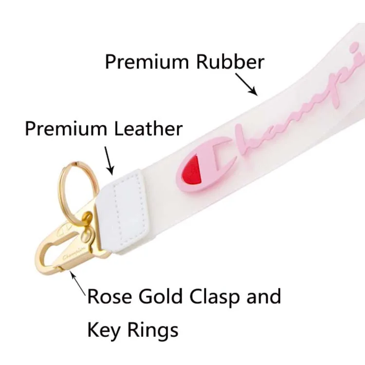  Champi Fashion Keychain PVC Clear Transparent Wristlet Office Badge Key chain Holders Waist Decoration Lanyard for Jeans