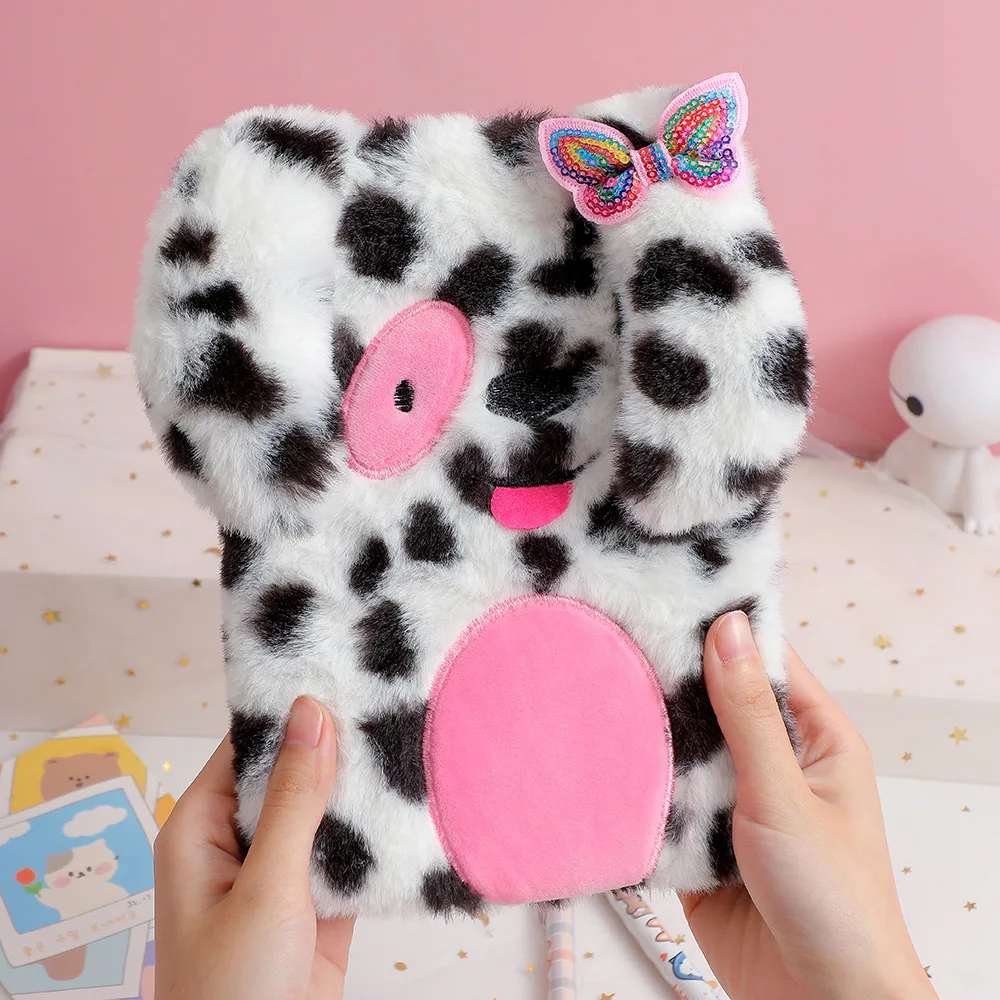 Factory Wholesale 2022 Craft Hardcover Cute Diary Cartoon Animal Plush Unicorn Fluffy Notebook Girl Diary Planner Journals