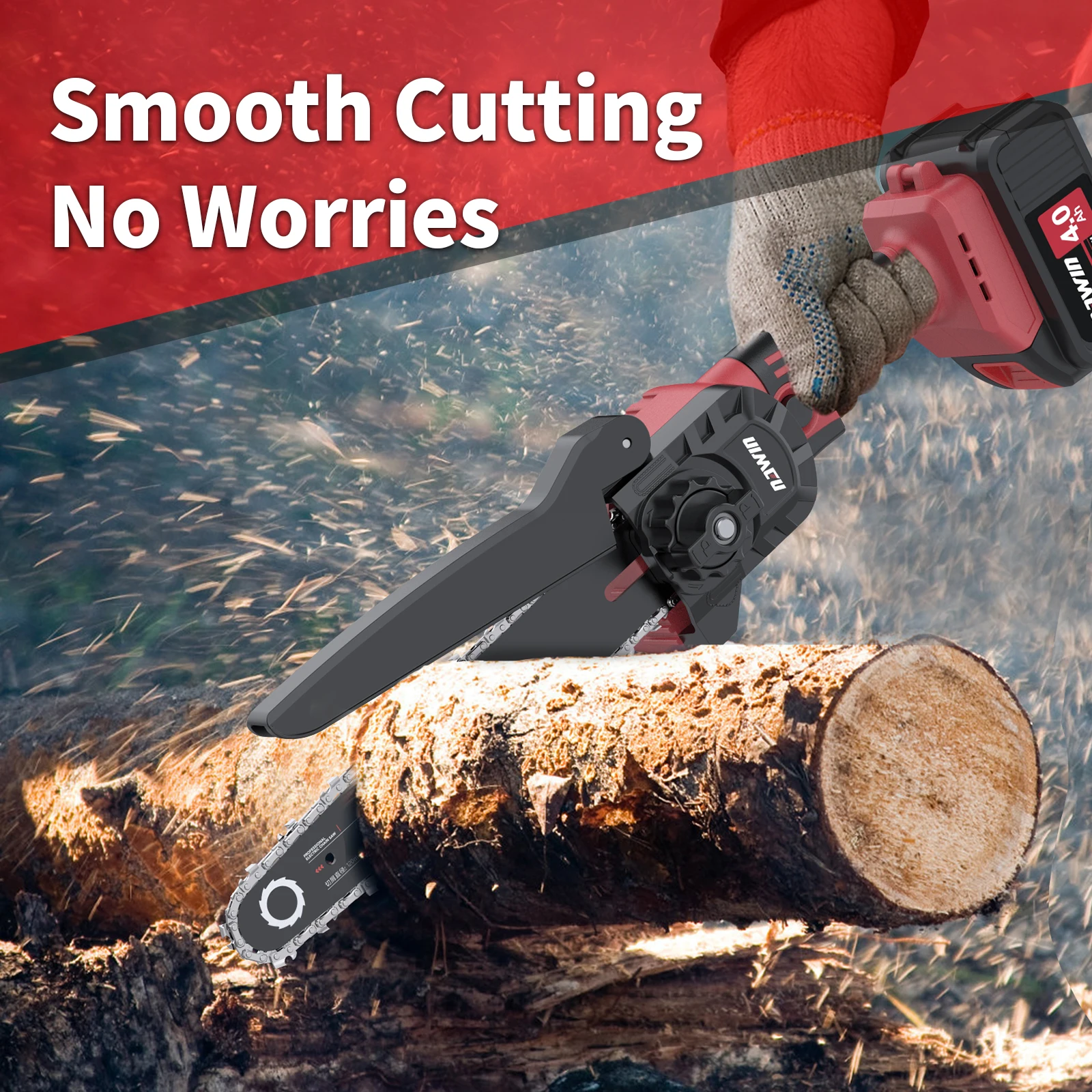 NANWEI 8 Inch Single Hand Saw Double Electric Double Chain Cordless Electric Chainsaw Motor