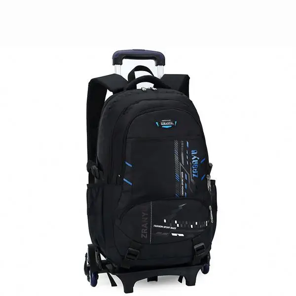 Triple Wheel Stair Climber Removable Trolley School Backpack