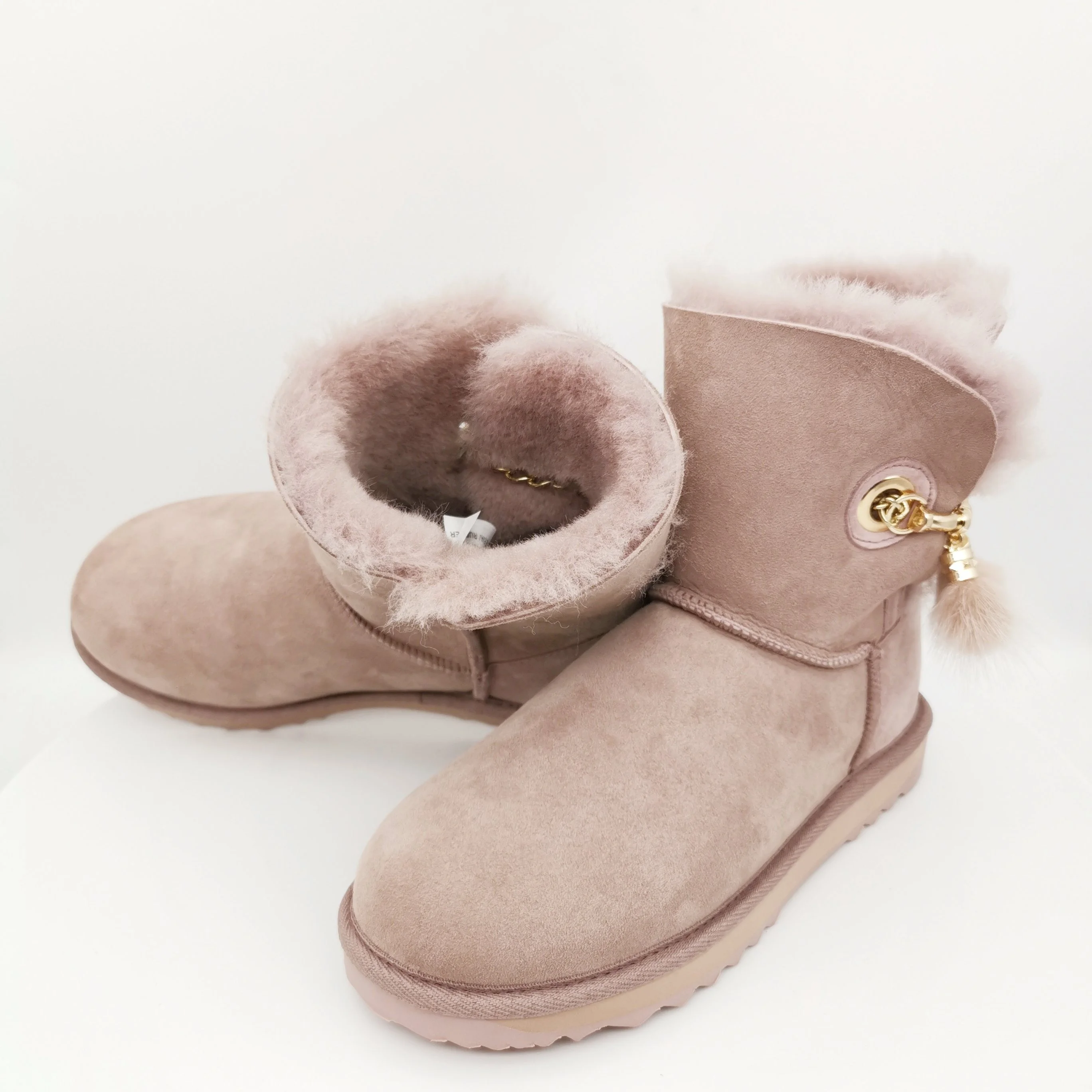 HQB-WS249 custom high quality winter boots genuine sheepskin boots woman sheepskin snow boots