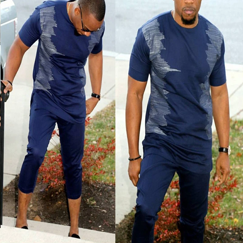 H & D Wholesale Cheap Quality African Clothing Patterns Khaki Pant Shirt Design For Men