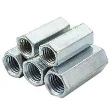 Hot selling Long hexagon nut M6 M8 M10 M12 M16 304 stainless steel hex coupling nut internal thread Extension nut
