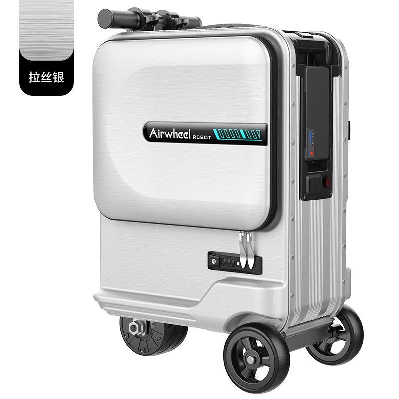 Airwheel rideable scooter suitcase with built-in front motor wheel