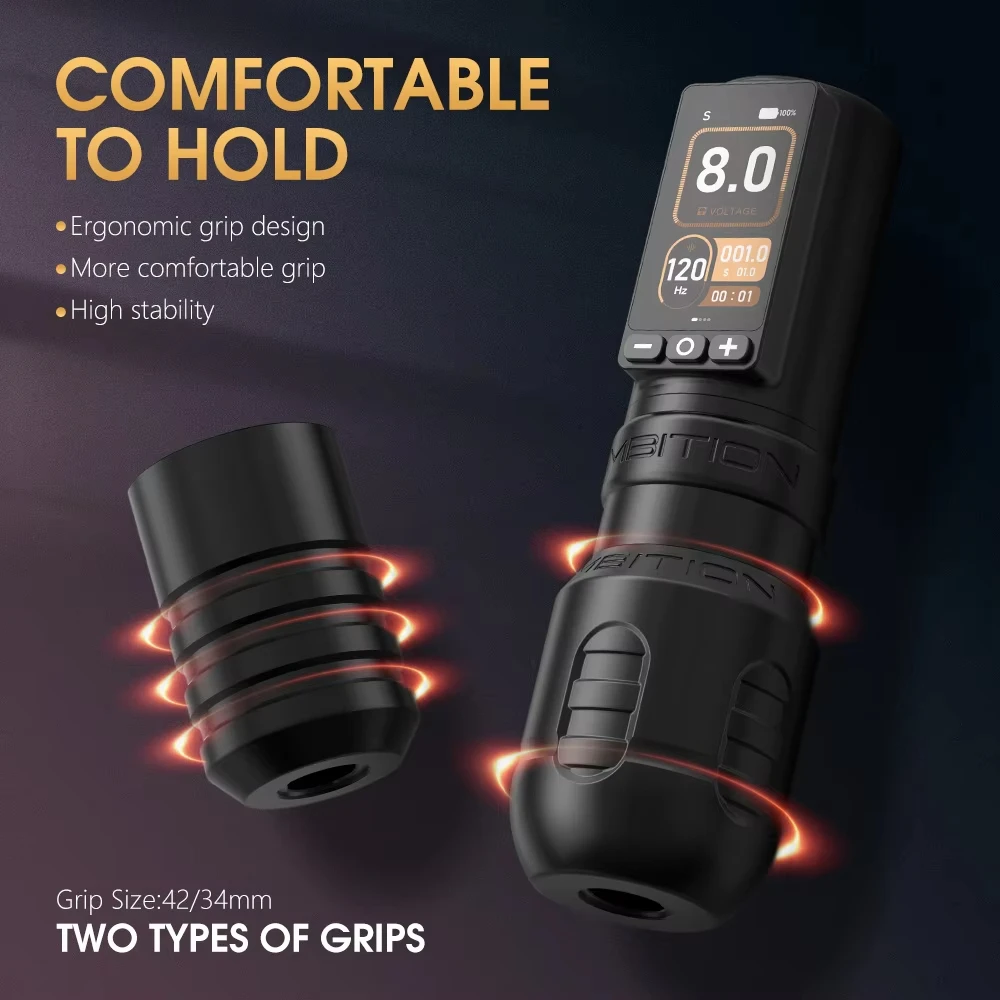 Ambition Torden Max 2400mAh Brushless Motor Tattoo Gun Set 3.5/4.0mm Stroke Professional Wireless Rotary Tattoo Pen Machine Kit