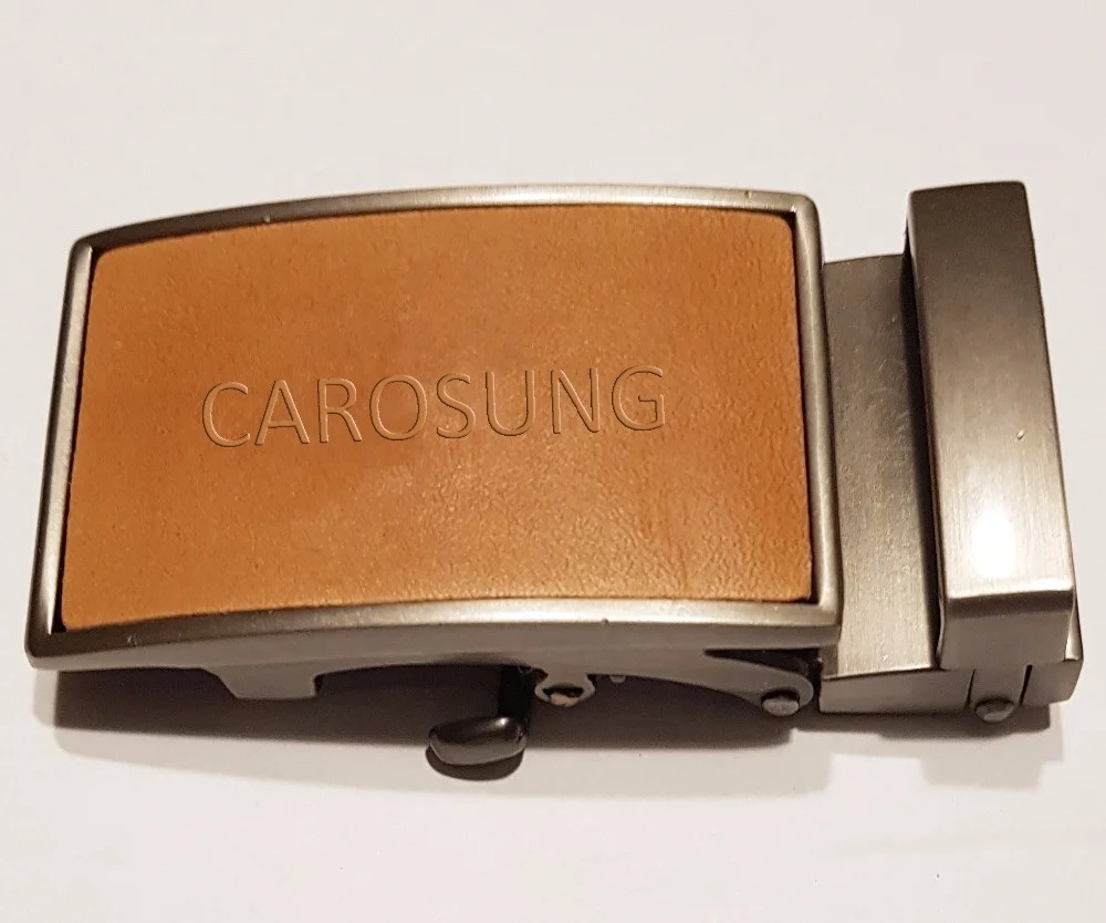 40mm belt buckle custom Stick leather covered belt buckle automatic ratchet buckle for men belt