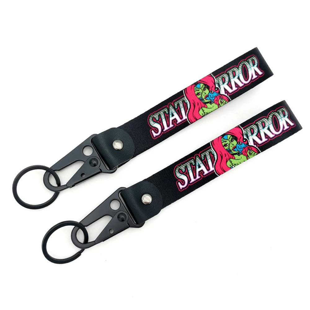 YYX Wholesale High Quality Japanese Jdm Car Culture Sublimation Printed   Wrist Key Chain With Eagle Beak Buckle