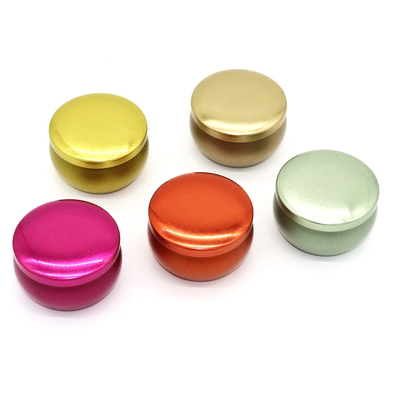 New special design wholesale unique new 2.2 oz multi colors tinplate cans candle jar