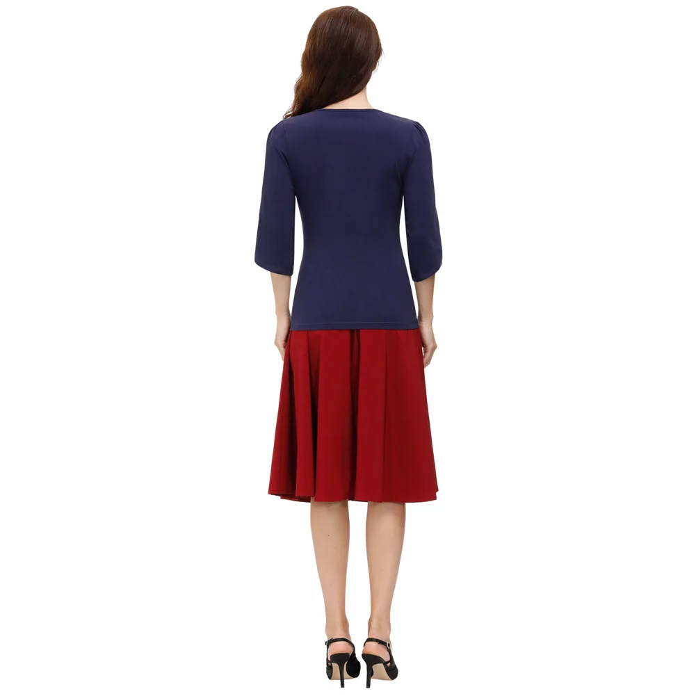 BPE02196 BP Women Petal Sleeves T-Shirt Cotton 3/4 Sleeve Sweetheart V-Neck Tops