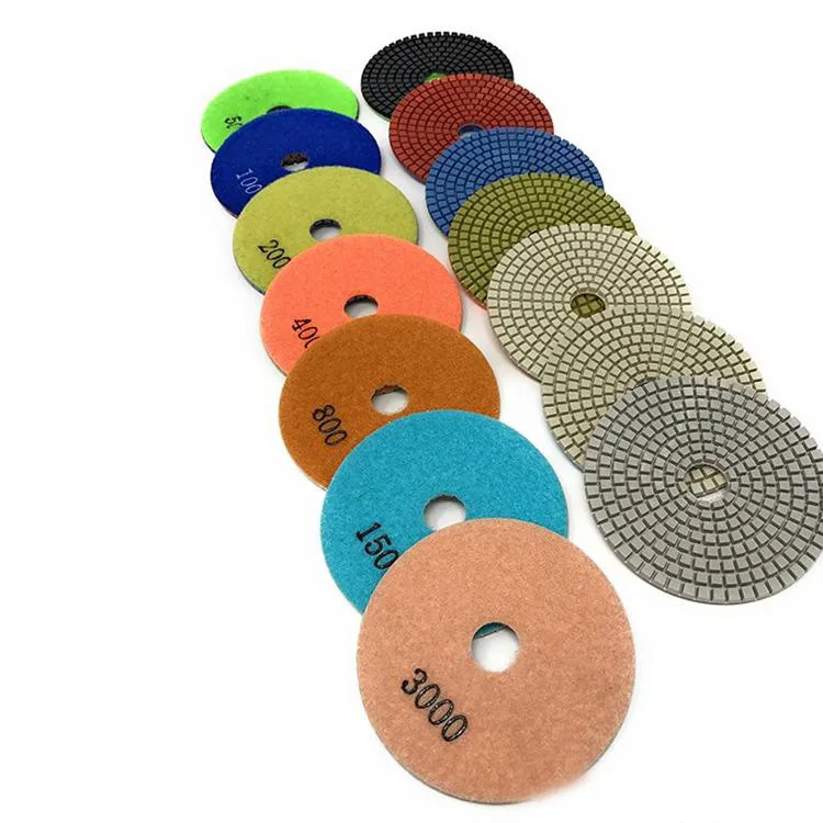 Resin Polishing Disc 4 Inch 5 Inch Wet Flexible Polishing Pads for Stone Abrasive Polishing Tools 10PCS
