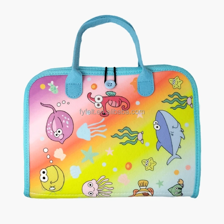 Montessori Personalized Felt Toy Busy Board 10 Pages Learning Skills Busy Board Educational Games For Children