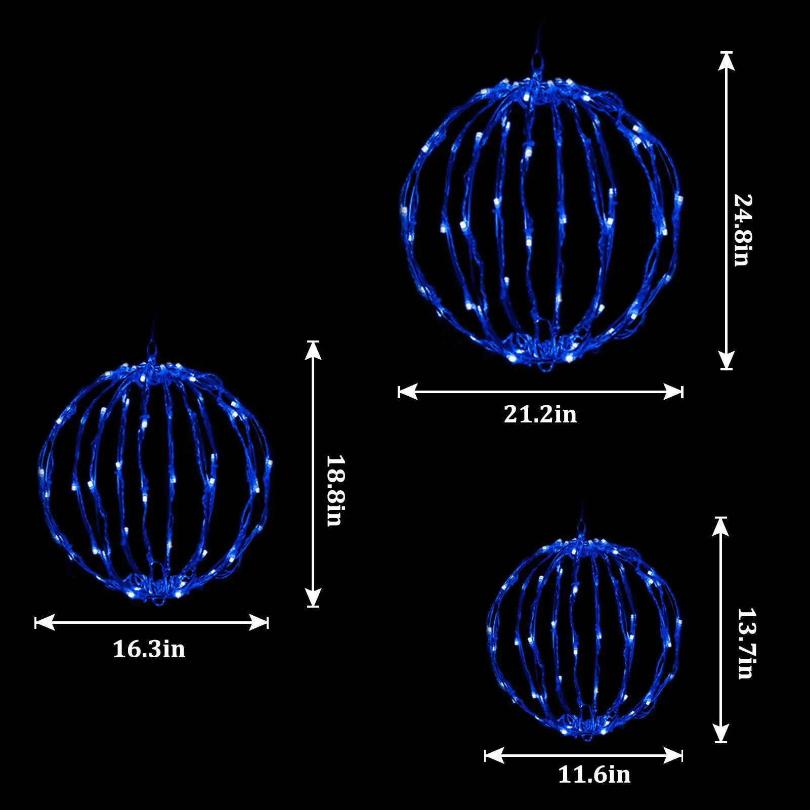 Уличное 3D украшение для улицы водонепроницаемые светодиодные рождественские фонари подвесные гигантские шары елки светодиодная 3d Сфера большой мотив